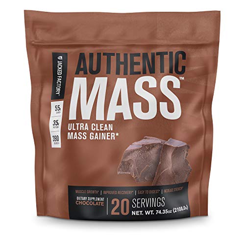 Authentic Mass Gainer - Clean Weight Gainer Protein Powder for Lean Muscle Growth - Muscle Building Bulking Mass Builder for Strength & Size - Post Workout Recovery, Chocolate Flavor - 4.4LB