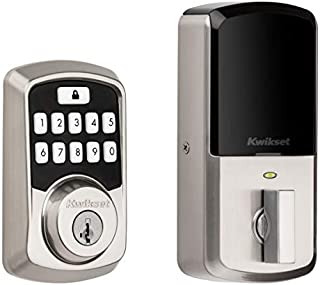 Kwikset 99420-001 Aura Bluetooth Programmable Keypad Door Lock Deadbolt Featuring SmartKey Security, Satin Nickel