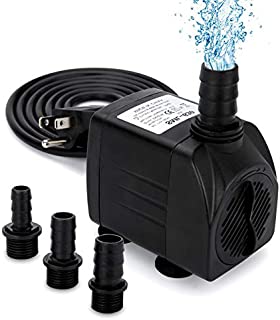 GROWNEER 550GPH Submersible Pump 30W Ultra Quiet Fountain Water Pump, 2000L/H, with 7.2ft High Lift, 3 Nozzles for Aquarium, Fish Tank, Pond, Hydroponics, Statuary