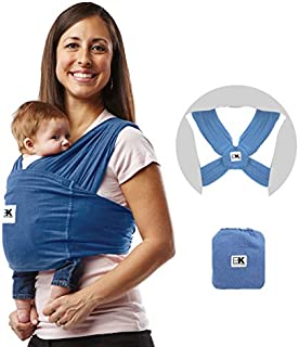 Baby K'tan Original Baby Wrap Carrier, Infant and Child Sling - Simple Pre-Wrapped Holder for Babywearing - No Tying or Rings - Carry Newborn up to 35 lbs, Denim, Women 6-8 (Small), Men 37-38