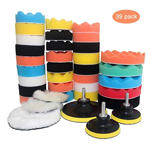 39PCS Car Foam Drill Polishing Pad Kit, 7-5