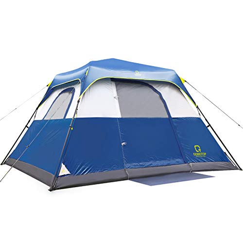 QOMOTOP Camping Tent for 10 Person, Instant Set-Up Within 1 Minute, 14'x10' Cabin Tent with Rain-Fly and Carry Bag, IP60 Waterproof Due to 600mm PU Coating Material, Blue