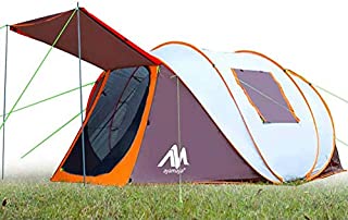 ayamaya Pop Up Tents with Vestibule for 4 to 6 Person - Double Layer Waterproof 3 Season Easy Setup Big Family Camping Tent - Ventilated Mesh Windows Quick Ez Set Up Dome Popup Tents