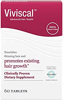 Viviscal Women's Hair Growth Supplements with Proprietary Collagen Complex, 1 Selling for Clinically Proven Results of Thicker, Fuller Hair; Nourish Thinning Hair (60 Tablets - 1 Month Supply)