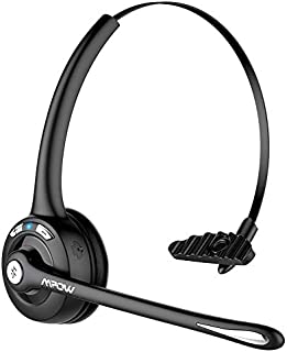 Mpow Pro Trucker Bluetooth Headset V5.0, Wireless Headphones with Microphone for Cell Phone, Office Bluetooth Headset, cVc 6.0 Noise Canceling, On Ear Headphones for Call Center, Truck Driver, Skype