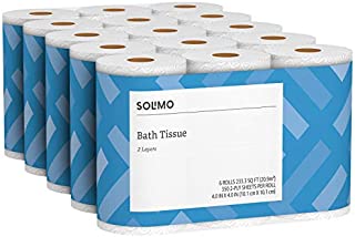 Amazon Brand - Solimo 2-Ply Toilet Paper, 6 Count (Pack of 5)