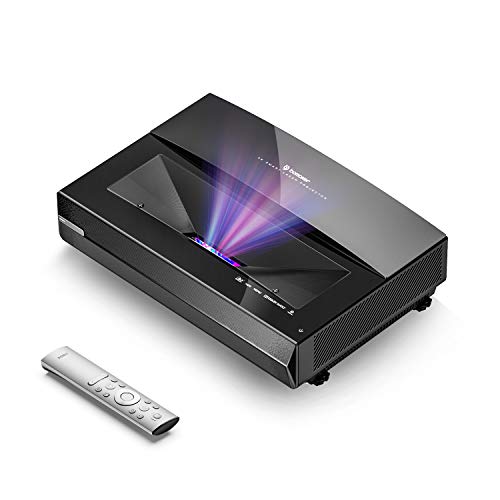 Bomaker 2021 4K Ultra Short Throw Projector | Tri-Laser TV Home Theater Projector with HDR 10, MEMC | 2500 ANSI Lumens | Quiet Operation 25dB | 30,000 Hours | 15,000:1 Dynamic Contrast Ratio