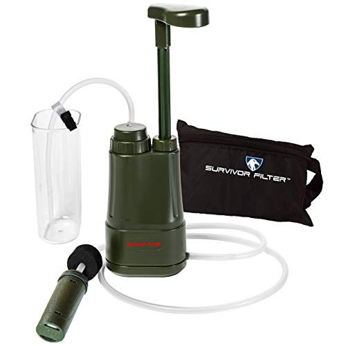 Survivor Filter Pro - Hand Pump Camping Water Filter - Emergency Water Filter for Camping, Hiking, Travel, & Survival