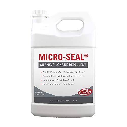 Rain Guard-CR-0356 Micro-Seal 1 Gal Clear Penetrating Silane Siloxane Professional Grade Water Repellent Sealer  Water Based Concrete Sealer, 10 Yr Warranty