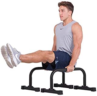 Body Power New Push up Stand Parallettes 12x24 inch Non-Slip with Integrated Knurling Grip - Supports Strength HIIT Yoga ROM Gymnastics Conditioning Exercise Workouts