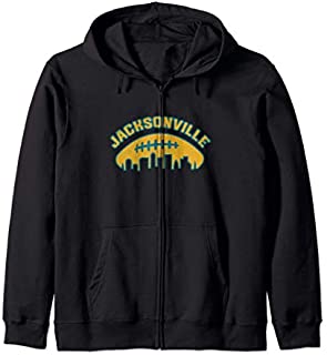 Vintage Jacksonville Florida Cityscape Retro Football Zip Hoodie