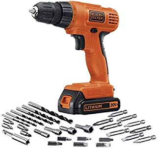 BLACK+DECKER 20V MAX Cordless Drill / Driver with 30-Piece Accessories (LD120VA)