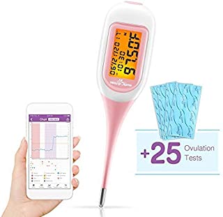 Easy@Home 25 LH Ovulation Test Strips and Smart Basal Thermometer Kit, FSA Eligible -The Reliable Ovulation Predictor Kit (25 LH + EBT-300)