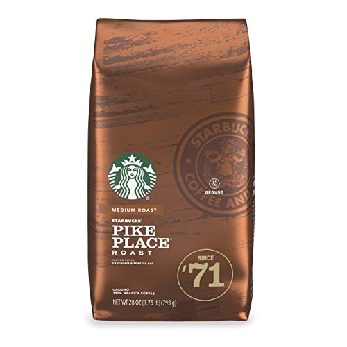 Starbucks Medium Roast Ground Coffee  Pike Place Roast  100% Arabica  1 bag (28 oz.)