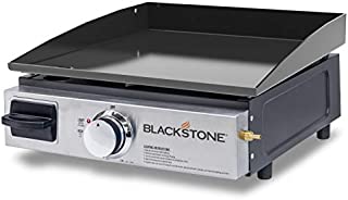 Blackstone Table Top Grill - 17 Inch Portable Gas Griddle - Propane Fueled - For Outdoor Cooking While Camping, Tailgating or Picnicking, Stainless Steel & Black