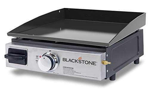 Blackstone Table Top Grill - 17 Inch Portable Gas Griddle - Propane Fueled - For Outdoor Cooking While Camping, Tailgating or Picnicking, Stainless Steel & Black