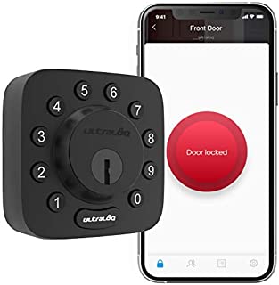 ULTRALOQ U-Bolt Smart Lock (Black), 5-in-1 Keyless Entry Door Lock with Bluetooth and Keypad, Smart Door Lock Front Door, Non-Fingerprint Deadbolt Lock Edition