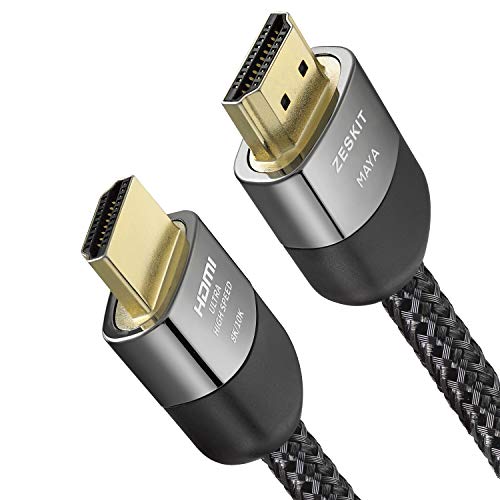 Zeskit Maya 8K 48Gbps Certified Ultra High Speed HDMI Cable 4K120 8K60 144Hz eARC HDR HDCP 2.2 2.3 Compatible with Roku Sony LG Samsung TCL Xbox Series X RTX 3080 3090 PS4 PS5 (3ft, Braided Jacket)