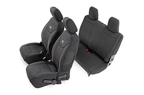 Rough Country Neoprene Seat Covers (fits) 2013-2018 Jeep Wrangler JK | 2DR | 1st/2nd Row | Water Resistant | 91007