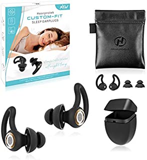 Ear Plugs for Sleeping, Hearprotek 30dB Noise Reduction Sound Blocking Earplugs with Silicone eartips, Soft Sleep Earplugs for Sleeping, Snoring, Travel, Studying, Work (Bronze)