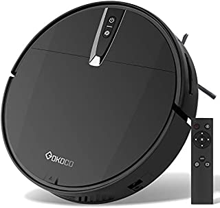 GOKOCO Robot Vacuum Cleaner,Auto Robotic Vacuums with Upgraded 2000Pa Strong Suction, Infrared Collision Sensor,Slim and Quiet Smart Cleaning Robot for Pet Hair, Hard Floor, CarpetsRemote Control