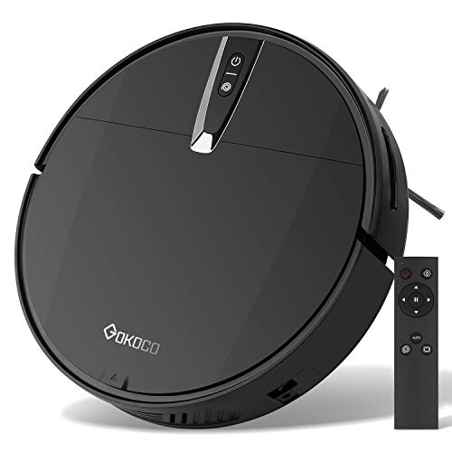 GOKOCO Robot Vacuum Cleaner,Auto Robotic Vacuums with Upgraded 2000Pa Strong Suction, Infrared Collision Sensor,Slim and Quiet Smart Cleaning Robot for Pet Hair, Hard Floor, CarpetsRemote Control