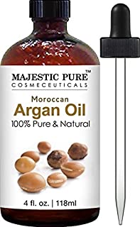 Majestic Pure Moroccan Argan Oil for Hair, Face, Nails, Beard & Cuticles - for Men and Women - Pure & Natural, 4 fl. oz.