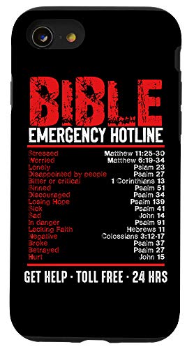 iPhone SE (2020) / 7 / 8 Bible Emergency Numbers Funny Hotline Verses Christian Gift Case