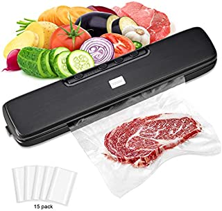 Vacuum Sealer Machine, Adoric Food Sealer, Automatic Dry & Wet Food Sealers Vacuum Packing Machine with Suction Hose and 15 Vacuum Bags Included