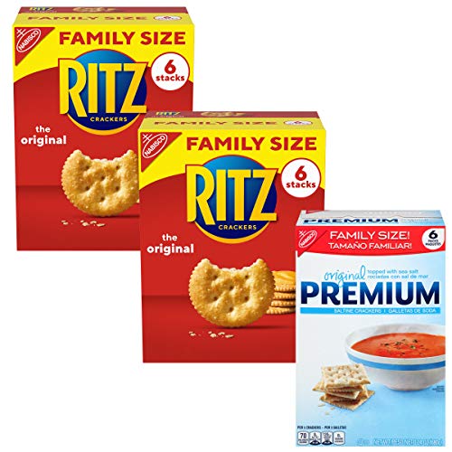 Ritz Crackers & Premium Saltine Crackers Variety Pack, Family Size, 3 Boxes