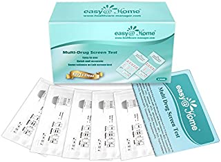 5 Pack Easy@Home 5 Panel Instant Drug Test Kits - Testing Marijuana (THC), COC, OPI 2000, AMP, BZO - Urine Dip Drug Testing - #EDOAP-754