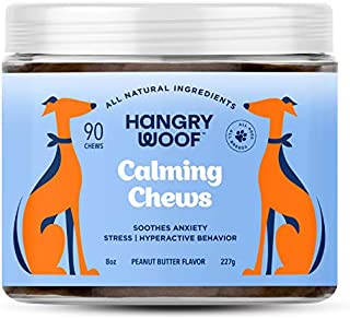 Natural Dog Calming Treats with Hemp for Separation Anxiety, Aggression, Pain, Stress Relief | Hyper Dog Calming Aid for Barking, Chewing, Behavior Training | Relaxation for Travel, Thunder, Sleep