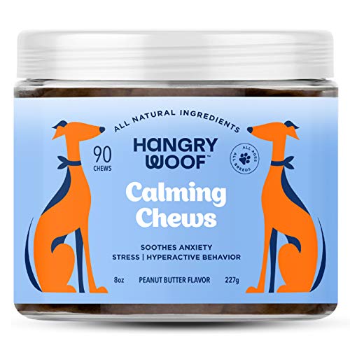 Natural Dog Calming Treats with Hemp for Separation Anxiety, Aggression, Pain, Stress Relief | Hyper Dog Calming Aid for Barking, Chewing, Behavior Training | Relaxation for Travel, Thunder, Sleep