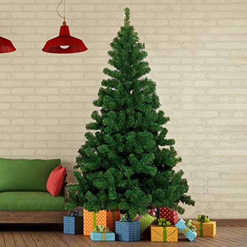 BXzhiri 6Ft/7ft/7.5ft Premium Christmas Tree Feel Real Eco-Friendly Artificial Pine Christmas Tree with Metal Stand, Easy Assembly, Foldable Stand, Best Gift for Family US in Stock