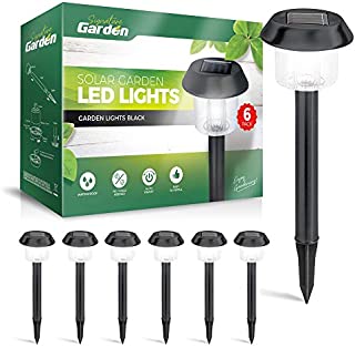 Signature Garden 8 Pack Solar Garden Lights - Super-Bright 15 Lumens; Makes Garden Pathways & Flower Beds Look Great - Easy NO-Wire Install; All-Weather/Water-Resistant (Plastic, Black)