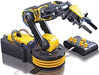 Elenco Teach Tech Robotic Arm Wire Controlled, Robotic Arm Kit, STEM Building Toys for Kids 12+