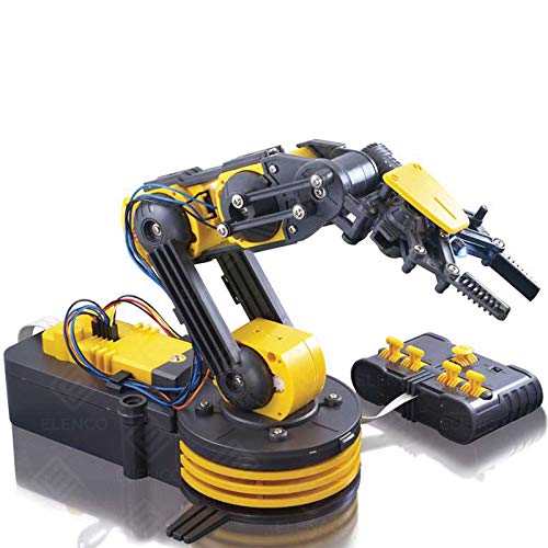 Elenco Teach Tech Robotic Arm Wire Controlled, Robotic Arm Kit, STEM Building Toys for Kids 12+