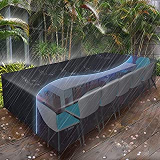 ESSORT Patio Furniture Covers, Extra Large Outdoor Furniture Set Covers Waterproof, Rain Snow Dust Wind-Proof, Anti-UV, Fits for 12 Seats (124