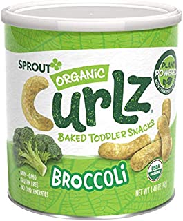 Sprout Organic Baby Food, Stage 4 Toddler Snacks, Broccoli Plant Power Curlz, 1.48 Oz Canister (1 Count)