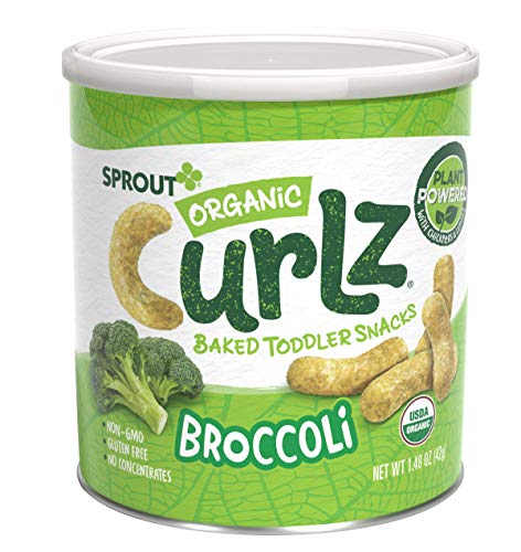 Sprout Organic Baby Food, Stage 4 Toddler Snacks, Broccoli Plant Power Curlz, 1.48 Oz Canister (1 Count)