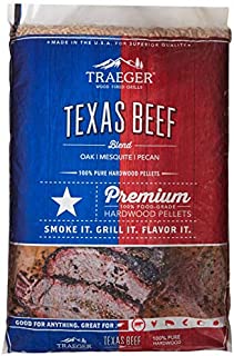 Traeger Grills PEL328 Texas Beef Blend 100% All-Natural Hardwood Pellets Grill, Smoke, Bake, Roast, Braise and BBQ, 20 lb. Bag