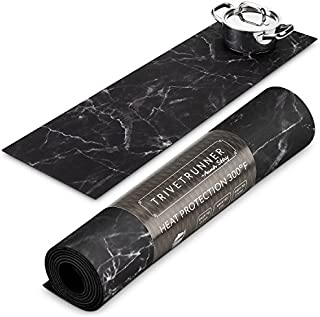 Trivetrunner :Decorative Trivet and Kitchen Table Runners Handles Heat Up to 300F, Anti Slip, Hand Washable, and Convenient for Hot Dishes and Pots,Hand Washable (Black Marble)