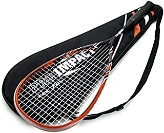 Pro Impact Graphite Squash Racket - Full Size with Carry On Cover and Durable Strings - Made of Pure Graphite Designed to Improve Gameplay for All Skill Levels (RED/Black)