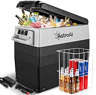 AstroAI 12 Volt Refrigerator 58 Quart Portable Freezer Car Refrigerator 55L(-4~68) with 12/24V DC and 110V AC, Compressor Refrigerator for Car, RV, Truck, Van, Camping and Home