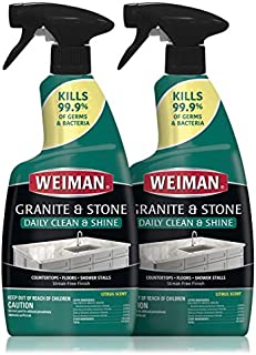 Weiman Disinfectant Granite Daily Clean & Shine - (2 Pack) Safely Clean Disinfect and Shine Granite Marble Soapstone Quartz Quartzite Slate Limestone Corian Laminate Tile Countertop