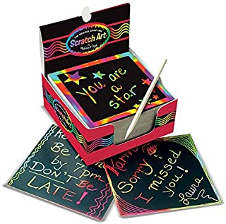 Melissa & Doug Scratch Art Box of Rainbow Mini Notes Multi, 125 Count