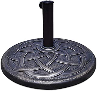 Giantex 43lbs Patio Market Umbrella Base, Heavy Duty Outdoor Stand, Cast Iron Umbrella Holder for Garden Beach, Classic Round Umbrella Standing Deck Porch