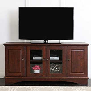 Walker Edison Wood Universal Stand with Storage Cabinets for TV's up to 65