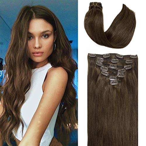 Real Hair Extensions Clip in Human Hair Extensions 24 Inch 120g Remy Extensions Natural Black Clip in Extensions Natural Hair Extensions Clip in Straight Silky Hair Extensions Clip on (#1b 7pcs)