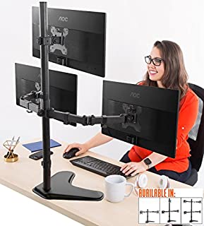 Stand Steady Freestanding 3 Monitor Mount Desk Stand | Height Adjustable Triple Monitor Stand with Full Articulation VESA Mounts | Fits Most LCD/LED Monitors 13-32 Inches (3 Arm Freestanding)